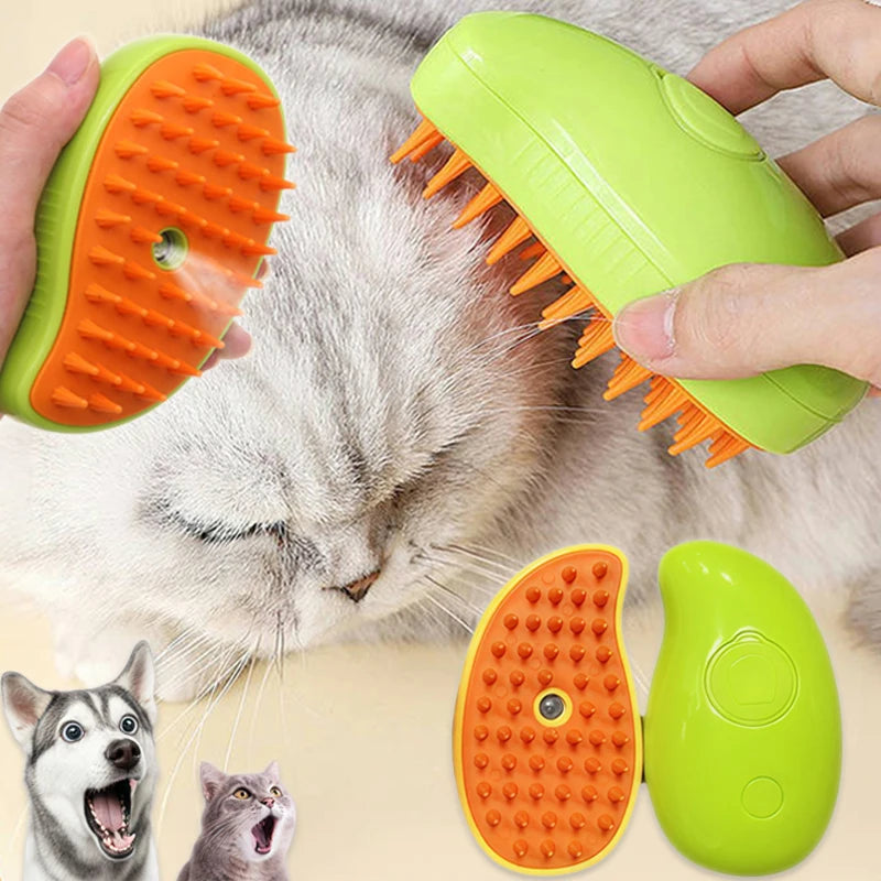 3-in-1 Steamy Cat & Dog Grooming Brush
