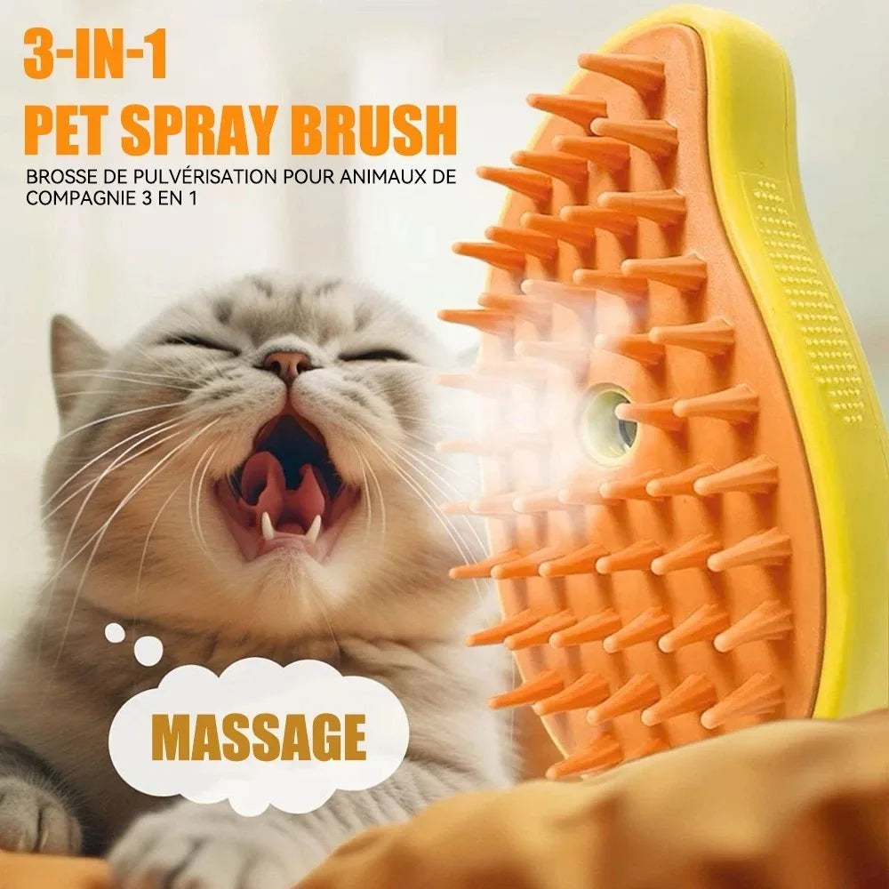 3-in-1 Steamy Cat & Dog Grooming Brush