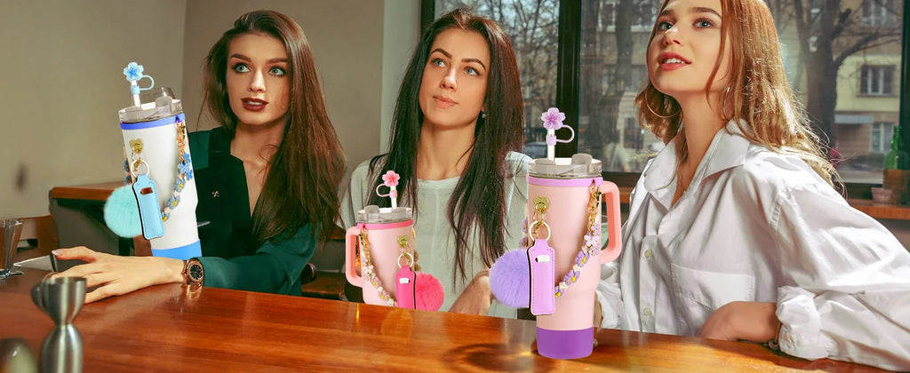 8-Piece Pink Cup Accessory Set for Stanley Tumblers