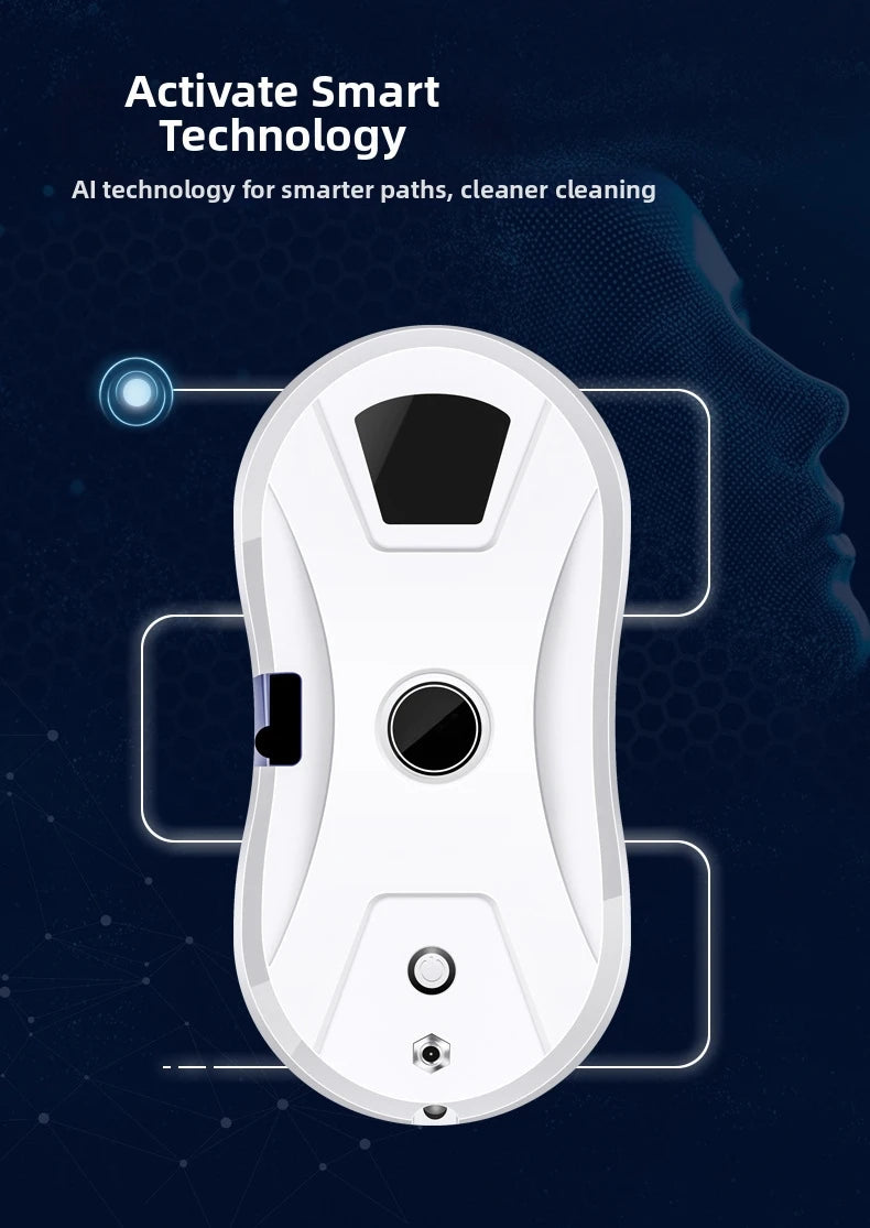 Smart Window Cleaning Robot – 5600Pa Suction | Remote Control | Works on High-Rise Glass