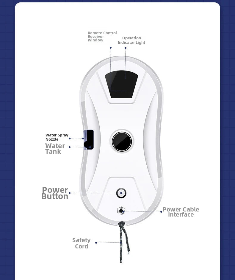 Smart Window Cleaning Robot – 5600Pa Suction | Remote Control | Works on High-Rise Glass