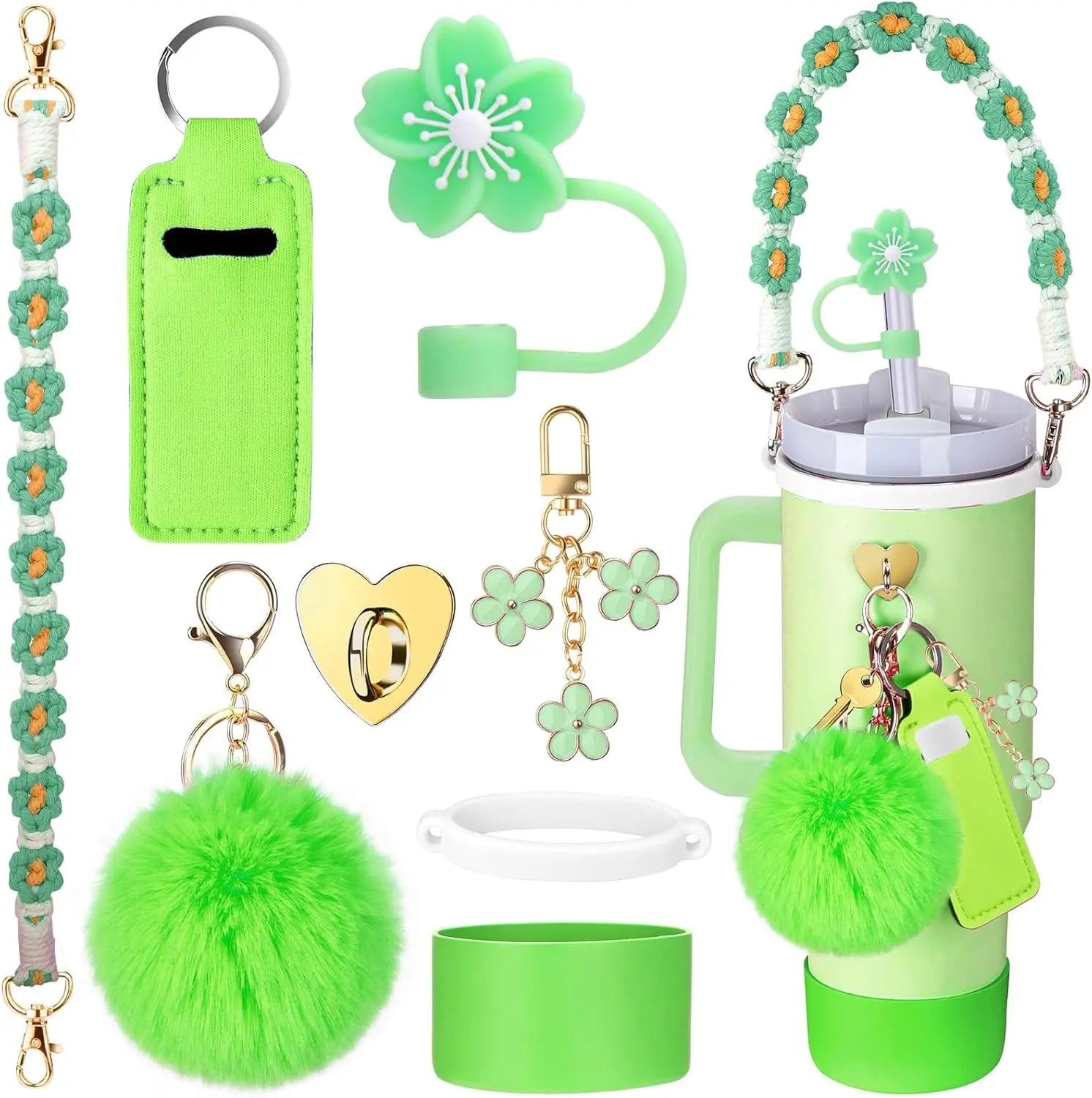 8-Piece Pink Cup Accessory Set for Stanley Tumblers