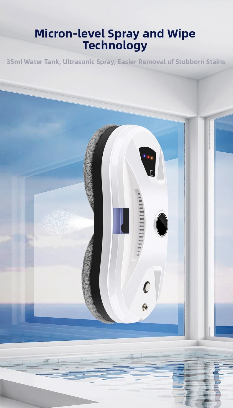 Smart Window Cleaning Robot – 5600Pa Suction | Remote Control | Works on High-Rise Glass