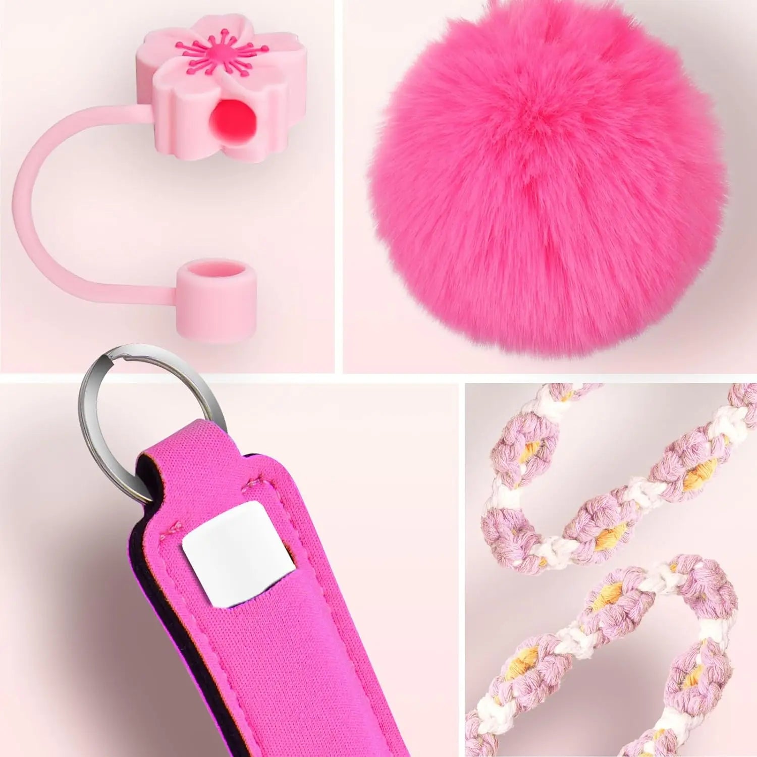 8-Piece Pink Cup Accessory Set for Stanley Tumblers