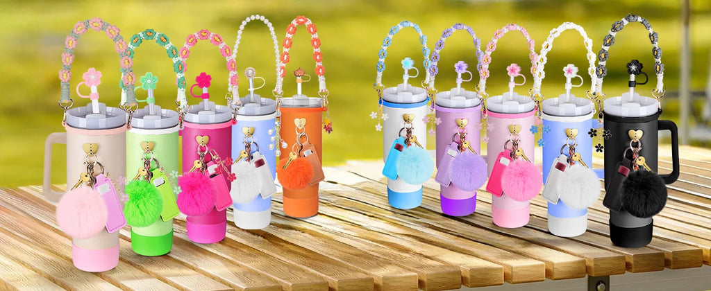 8-Piece Pink Cup Accessory Set for Stanley Tumblers