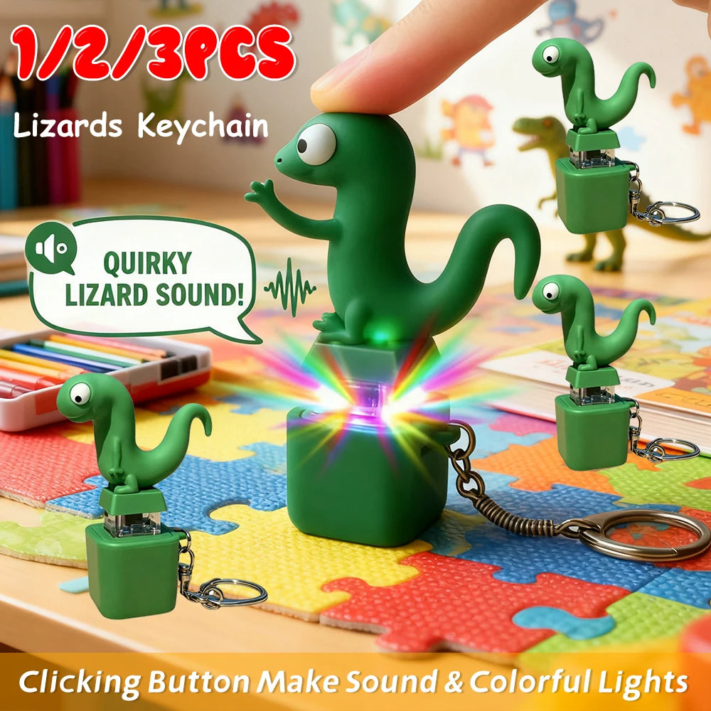 Glowing Lizard Sound Keychain – Rechargeable LED Fidget Toy