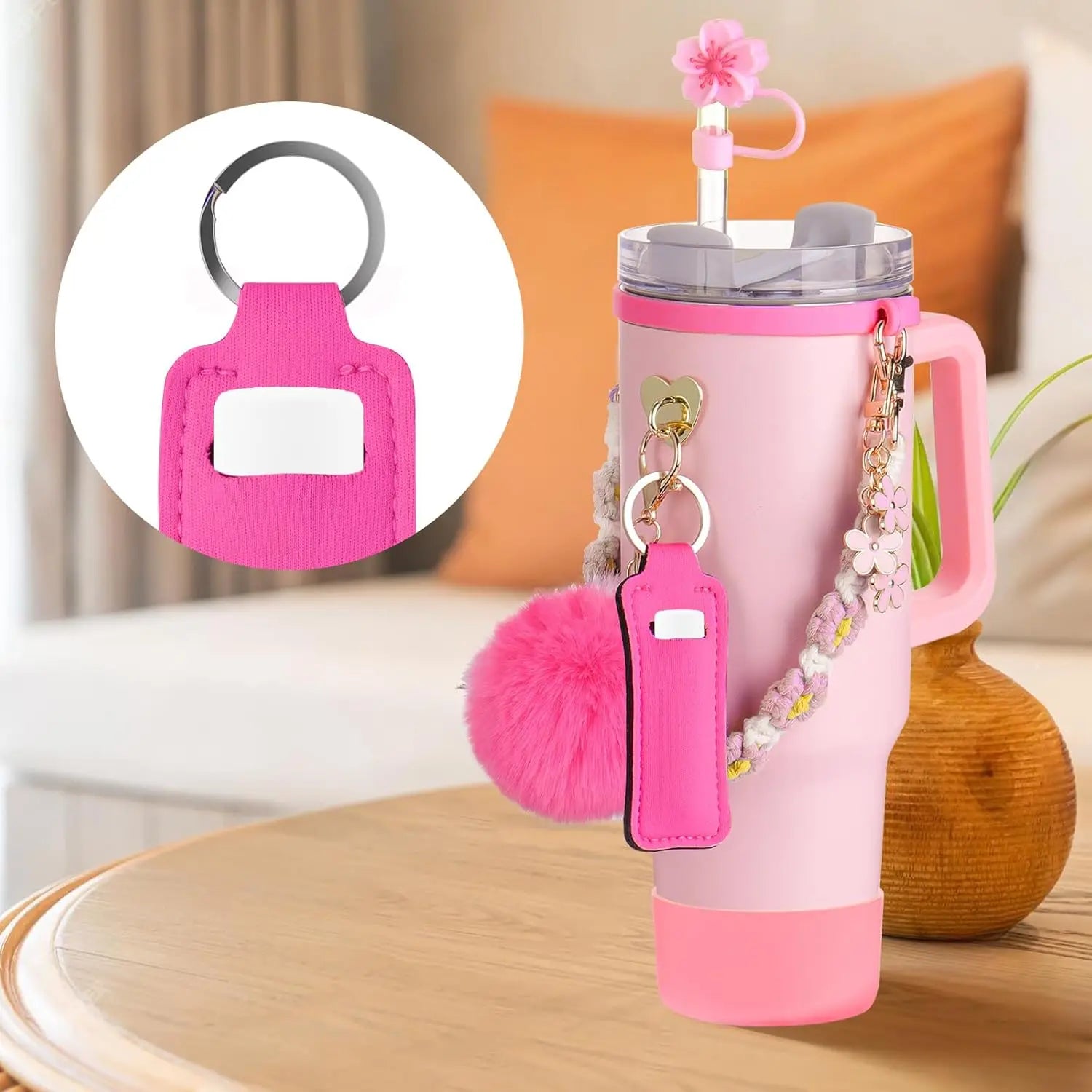 8-Piece Pink Cup Accessory Set for Stanley Tumblers