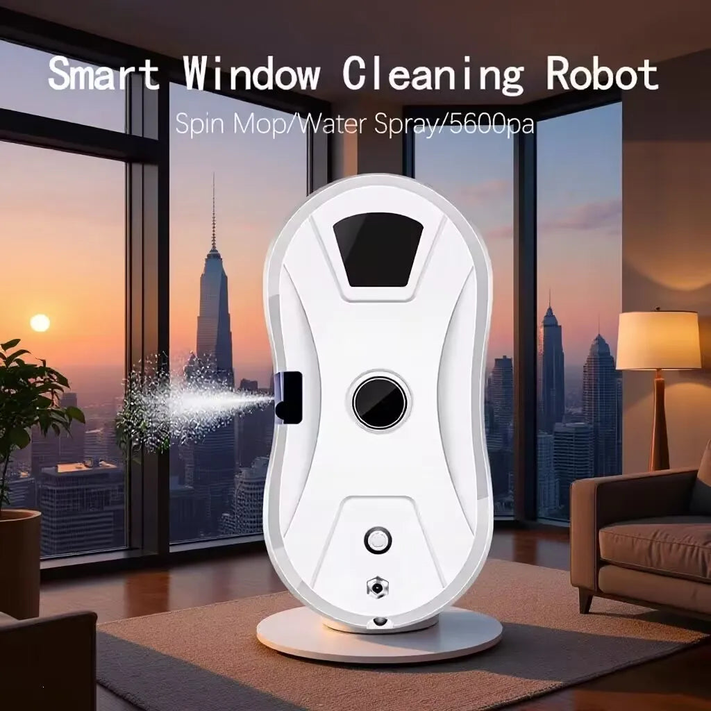 Smart Window Cleaning Robot – 5600Pa Suction | Remote Control | Works on High-Rise Glass