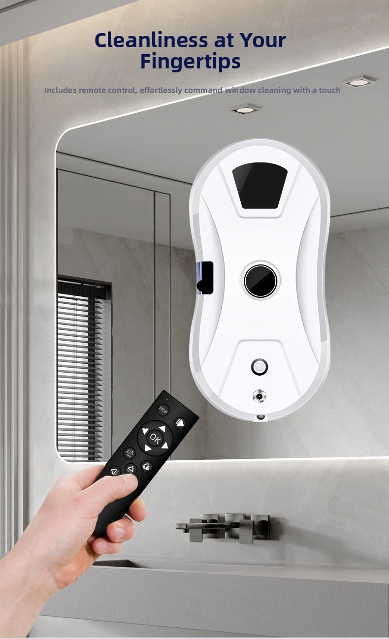 Smart Window Cleaning Robot – 5600Pa Suction | Remote Control | Works on High-Rise Glass